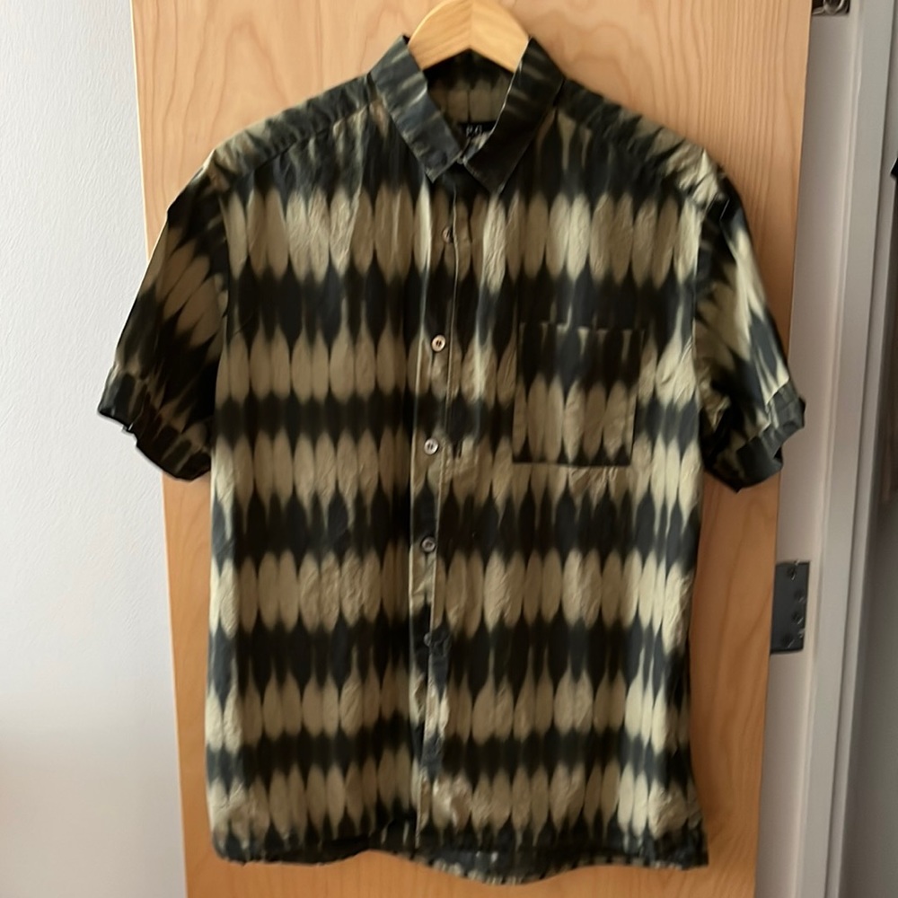 Tie-dye short sleeve button down